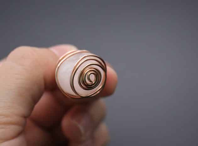 Wire Wrapping Dainty Spiral White Cube Stone Cage Pendant Tutorial 21