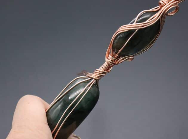 Wire-Wrapping Jumbo Double Labradorite Stone Pendant Tutorial 118