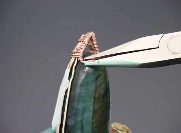 Wire-Wrapping Jumbo Double Labradorite Stone Pendant Tutorial 14