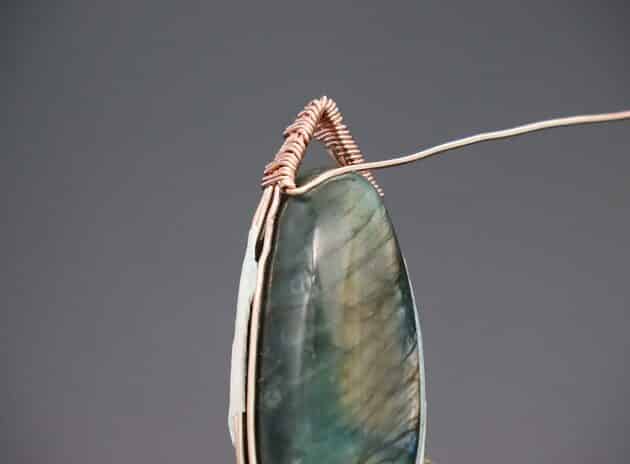 Wire-Wrapping Jumbo Double Labradorite Stone Pendant Tutorial 15