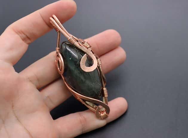 Wire Wrapping Opulent Marquise Labradorite Cabochon Pendant Tutorial 148
