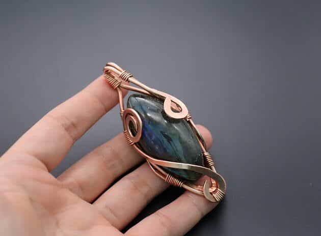 Wire Wrapping Opulent Marquise Labradorite Cabochon Pendant Tutorial 151
