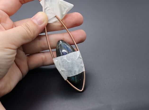 Wire Wrapping Opulent Marquise Labradorite Cabochon Pendant Tutorial 8