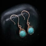 Wire-Wrapping Turquoise Bead Herringbone Weave Earrings Tutorial 0