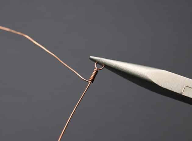 Wire-Wrapping Turquoise Bead Herringbone Weave Earrings Tutorial 11