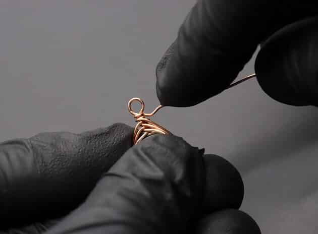 Wire-Wrapping Turquoise Bead Herringbone Weave Earrings Tutorial 46