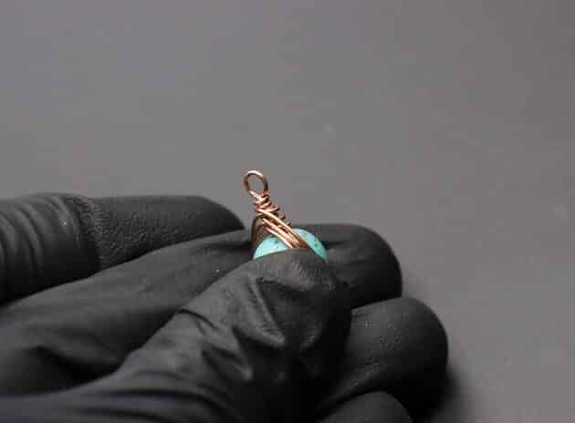 Wire-Wrapping Turquoise Bead Herringbone Weave Earrings Tutorial 48