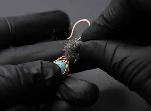 Wire-Wrapping Turquoise Bead Herringbone Weave Earrings Tutorial 57