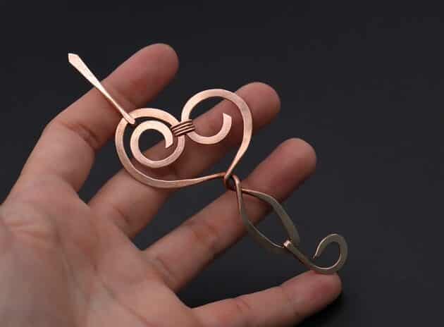 Wire-Wrapping Hand-Hammered Artistic Shawl Pin Tutorial 101