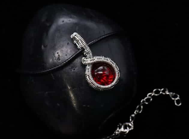 Wire-Wrapping Dainty Round Red Ruby Stone Pendant Tutorial 0