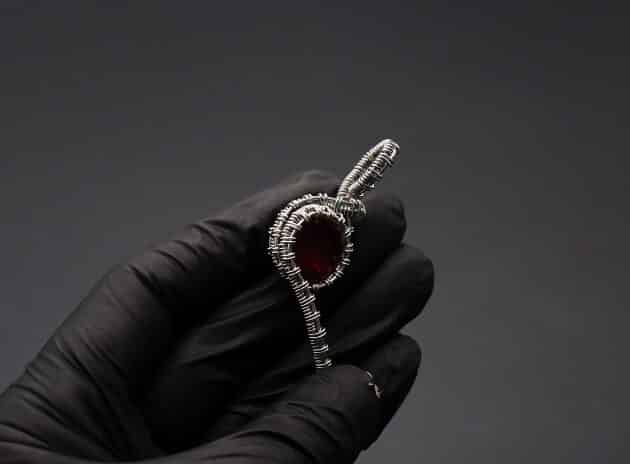 Wire-Wrapping Dainty Round Red Ruby Stone Pendant Tutorial 52