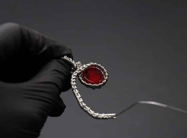 Wire-Wrapping Dainty Round Red Ruby Stone Pendant Tutorial 53