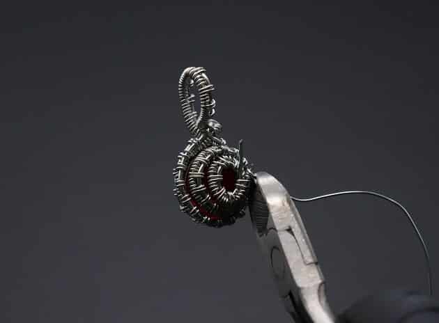 Wire-Wrapping Dainty Round Red Ruby Stone Pendant Tutorial 58