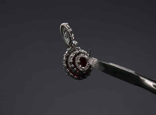 Wire-Wrapping Dainty Round Red Ruby Stone Pendant Tutorial 60
