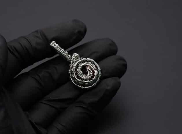 Wire-Wrapping Dainty Round Red Ruby Stone Pendant Tutorial 64