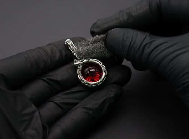 Wire-Wrapping Dainty Round Red Ruby Stone Pendant Tutorial 66