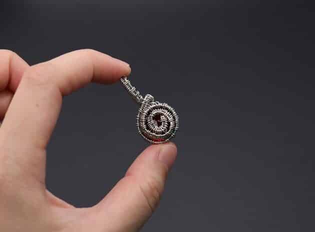 Wire-Wrapping Dainty Round Red Ruby Stone Pendant Tutorial 70