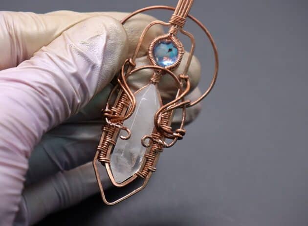 Wire-Wrapping Beautiful Hexagonal Crystal Point Pendant Tutorial 131