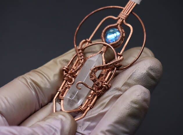 Wire-Wrapping Beautiful Hexagonal Crystal Point Pendant Tutorial 136