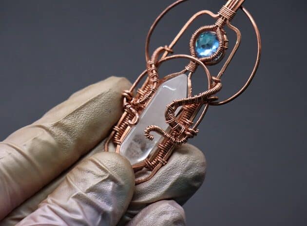 Wire-Wrapping Beautiful Hexagonal Crystal Point Pendant Tutorial 138