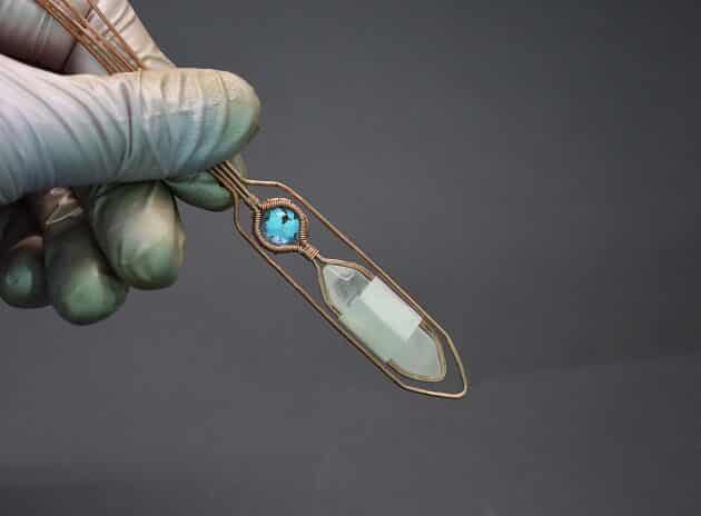 Wire-Wrapping Beautiful Hexagonal Crystal Point Pendant Tutorial 61