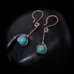Wire-Wrapping Simple Single Turquoise Bead Drop Earrings Tutorial 0
