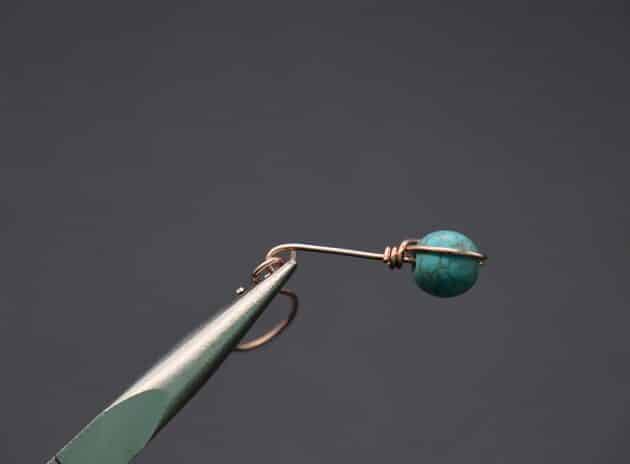 Wire-Wrapping Simple Single Turquoise Bead Drop Earrings Tutorial 37