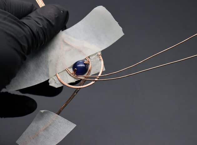 Wire Wrapping Abstract Geometric Round Gemstone Pendant Tutorial 27