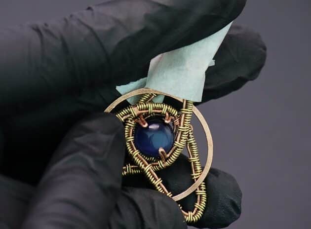 Wire Wrapping Abstract Geometric Round Gemstone Pendant Tutorial 53