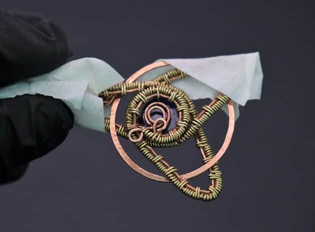Wire Wrapping Abstract Geometric Round Gemstone Pendant Tutorial 54