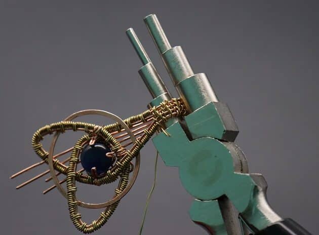 Wire Wrapping Abstract Geometric Round Gemstone Pendant Tutorial 68