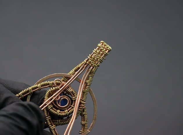 Wire Wrapping Abstract Geometric Round Gemstone Pendant Tutorial 77