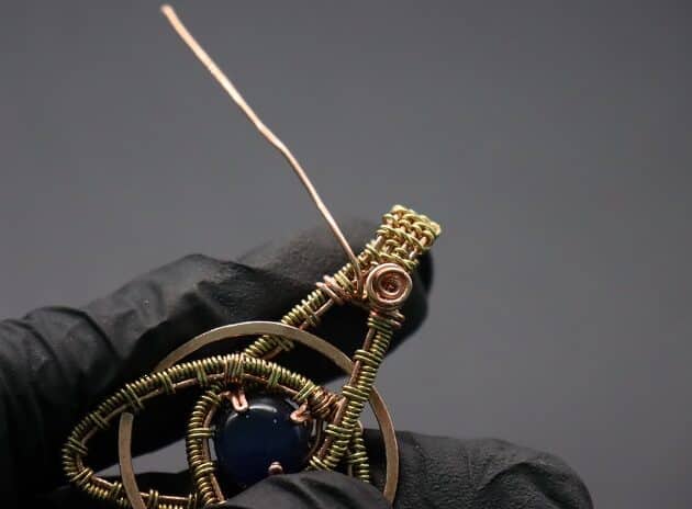 Wire Wrapping Abstract Geometric Round Gemstone Pendant Tutorial 88