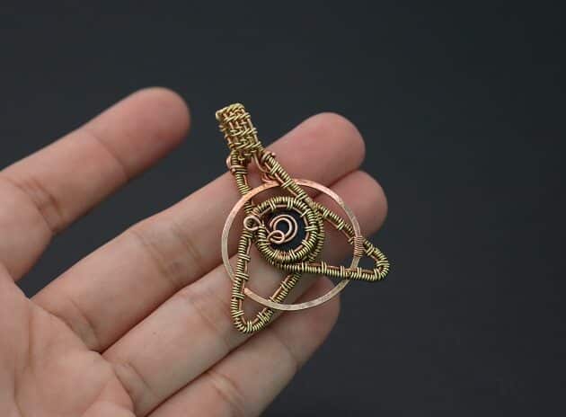 Wire Wrapping Abstract Geometric Round Gemstone Pendant Tutorial 97