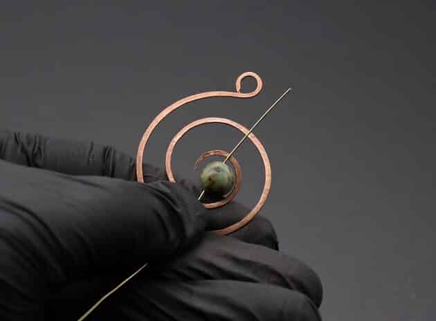 Wire-Wrapping Elegant Gold Copper Nautilus Bead Pendant Tutorial 22
