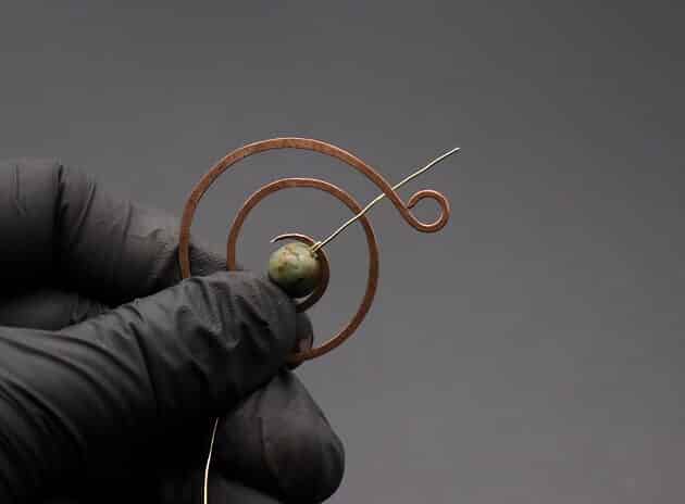 Wire-Wrapping Elegant Gold Copper Nautilus Bead Pendant Tutorial 23