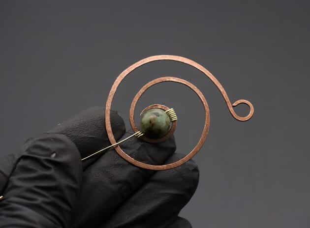 Wire-Wrapping Elegant Gold Copper Nautilus Bead Pendant Tutorial 27