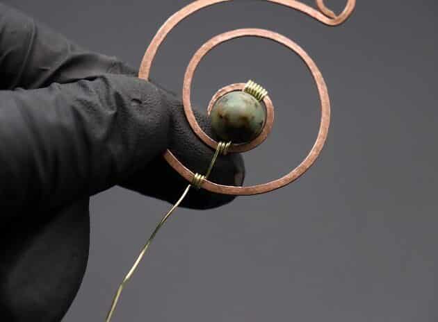 Wire-Wrapping Elegant Gold Copper Nautilus Bead Pendant Tutorial 29