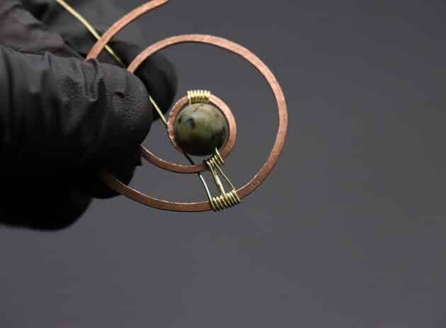 Wire-Wrapping Elegant Gold Copper Nautilus Bead Pendant Tutorial 36