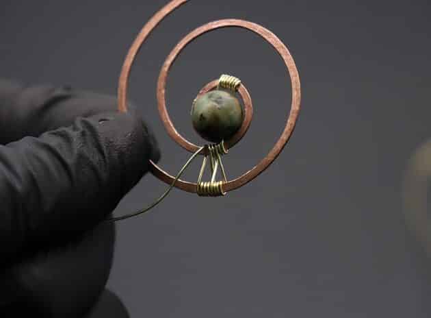 Wire-Wrapping Elegant Gold Copper Nautilus Bead Pendant Tutorial 37