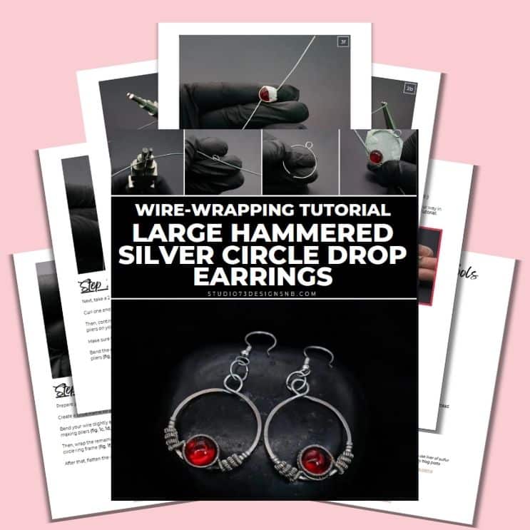 Large Hammered Silver Circle Drop Earrings Tutorial