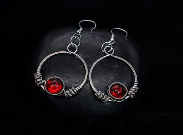Wire-Wrapping Large Hammered Silver Circle Drop Earrings Tutorial 0