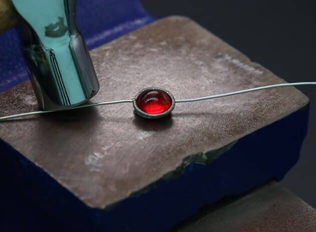 Wire-Wrapping Large Hammered Silver Circle Drop Earrings Tutorial 31