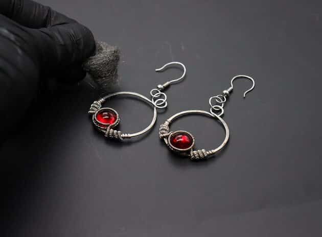 Wire-Wrapping Large Hammered Silver Circle Drop Earrings Tutorial 73
