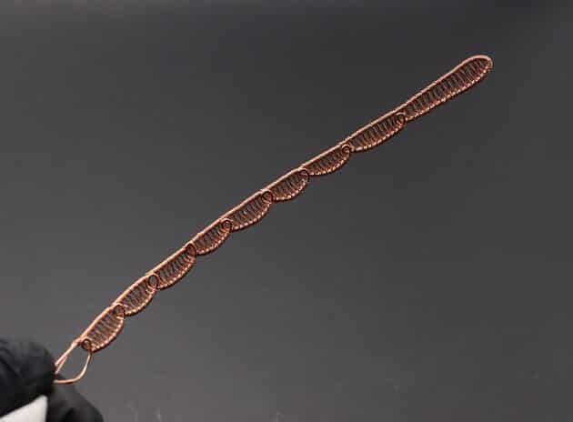 Wire-Wrapping Square Cabochon With Copper Flower Pendant Tutorial 11