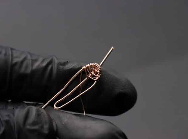 Wire-Wrapping Square Cabochon With Copper Flower Pendant Tutorial 40