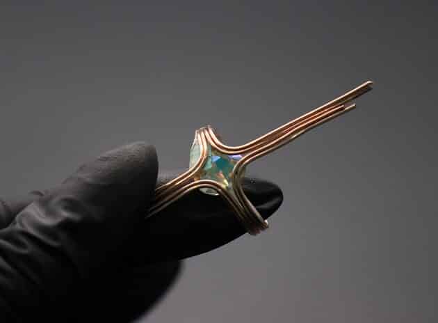 Wire-Wrapping Eugene Oval Diamond Woven Ring Band Tutorial 14