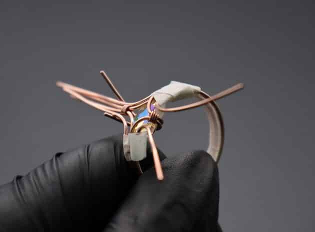 Wire-Wrapping Eugene Oval Diamond Woven Ring Band Tutorial 20