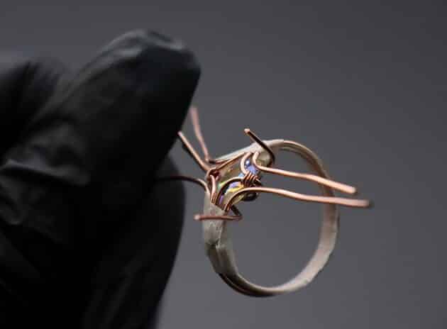 Wire-Wrapping Eugene Oval Diamond Woven Ring Band Tutorial 23