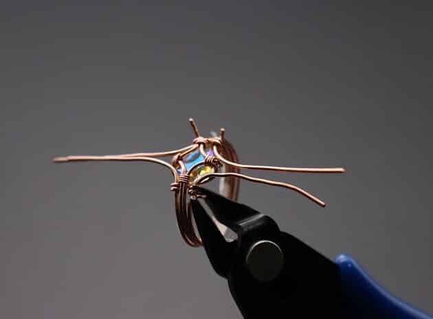 Wire-Wrapping Eugene Oval Diamond Woven Ring Band Tutorial 31